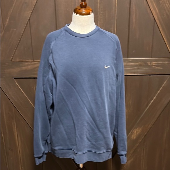 Nike Blue Crewneck Sweater with Ribbed Trim - Picture 1 of 6